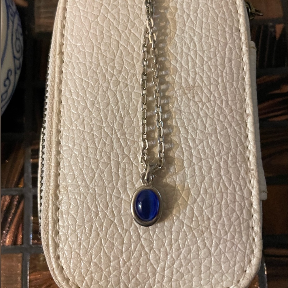 Blue Tiger Eye silver pendant